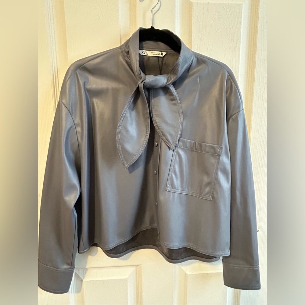 Zara faux leather top